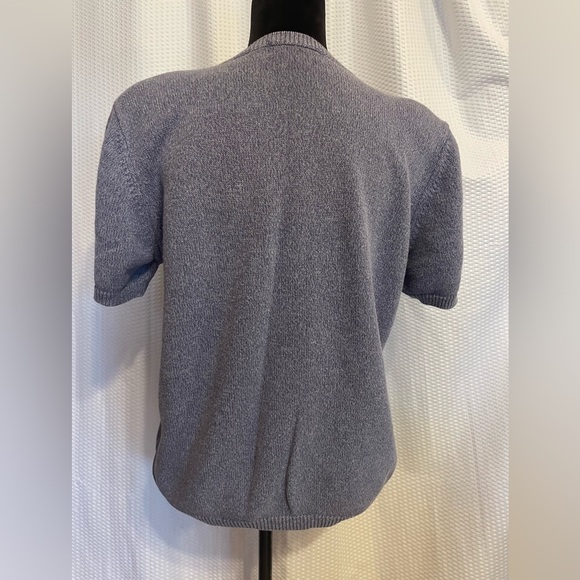 Alfred Dunner multicolor embroidered beaded accent short sleeve sweater medium - Picture 3 of 7